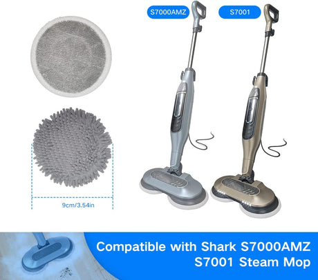 Steam Mop Pads For Shark S7001 Steam Mop/S7000 AMZ,Reuseable Scrub Cleaning Pads Hard Floor Expert Wet Replacement Microfiber Soft Pad (2 Scrub Pads+2 Soft Pads)