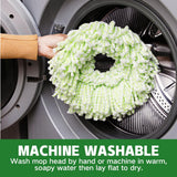 3 Pack Mop Head Replacement for Libman Tornado Spin Mop, Microfiber Spin Mop Replacement Head, Easy to Replace, Machine Washable, Green & White